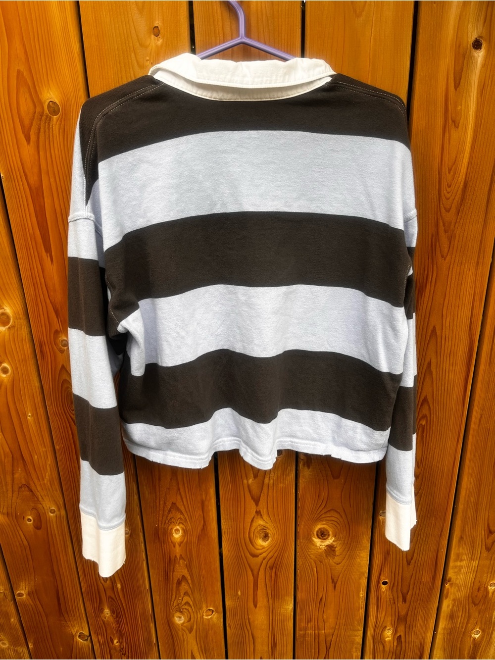 aerie Striped Rugby Pullover in Navy, White & Light Blue - Picture 2 of 5